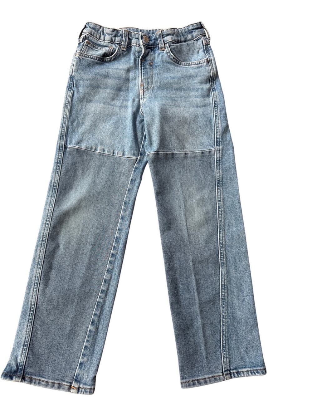 H&M Boys Loose Fit Reinforced Knee Jeans Light Wash Size 7-8Y